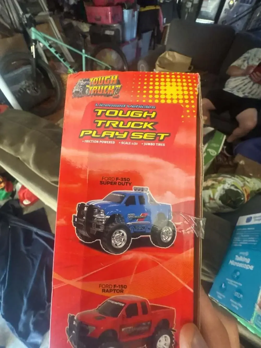 Tough Truck 4-Pack Friction Powered Toy Vehicle Play Set Ford F-150 Raptor and F